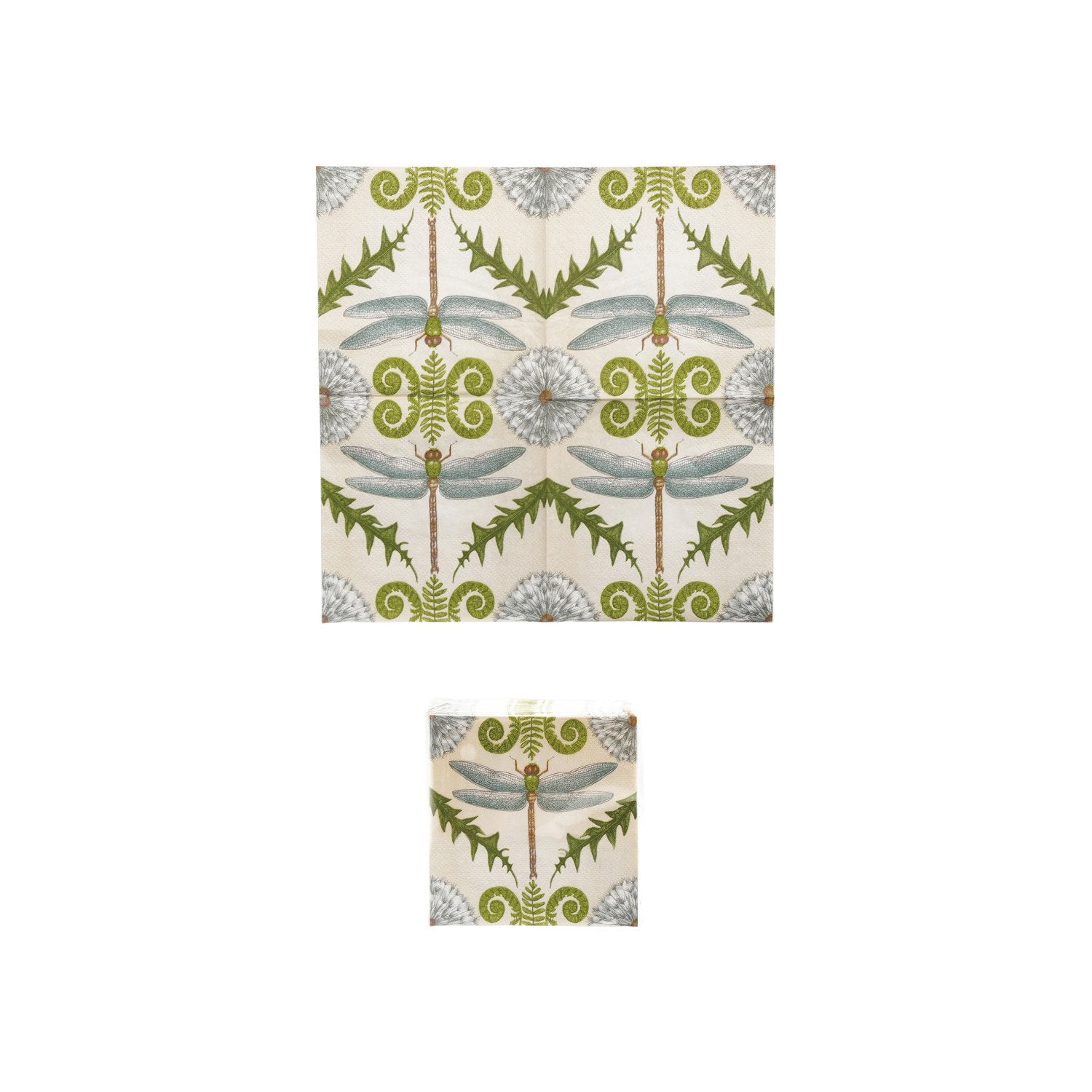 Paper Cocktail Napkins with Animal & Botanicals (Contains 50 Folded Pieces) ©